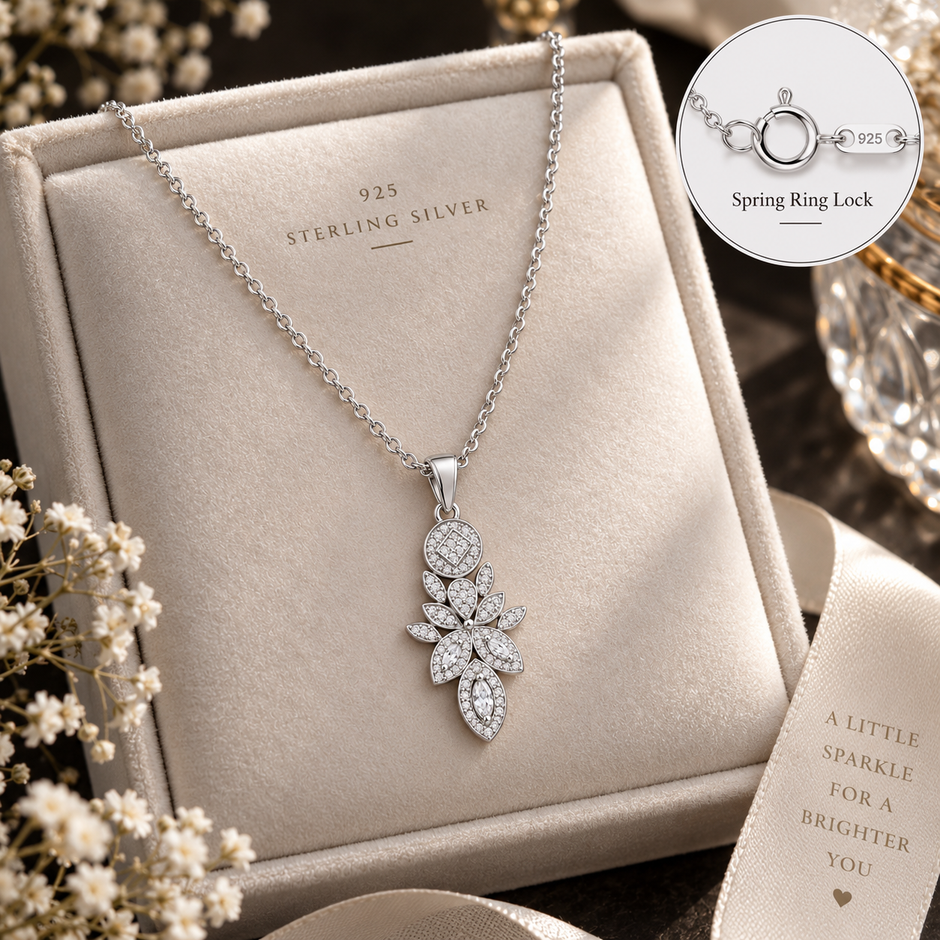 Floral Cluster Pendant Necklace