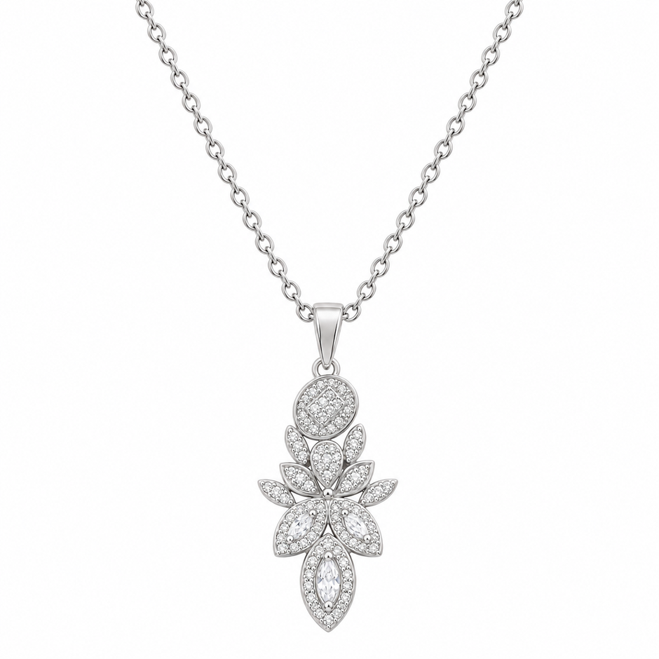 Floral Cluster Pendant Necklace