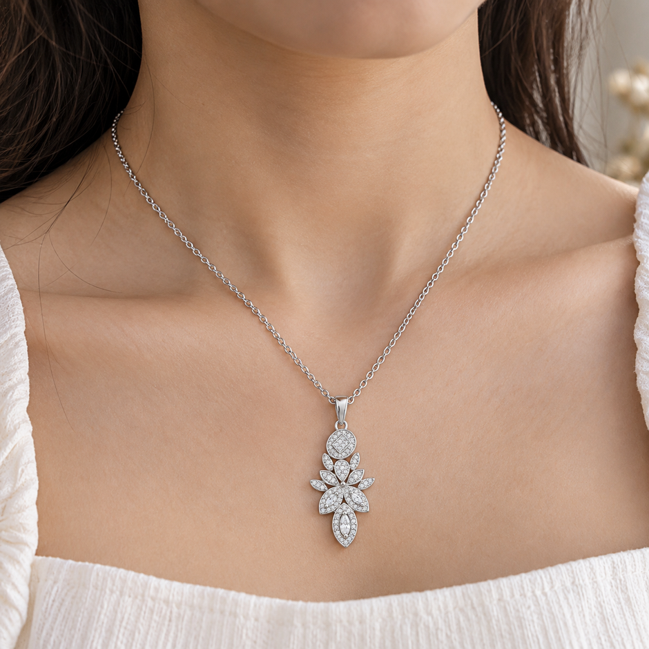 Floral Cluster Pendant Necklace