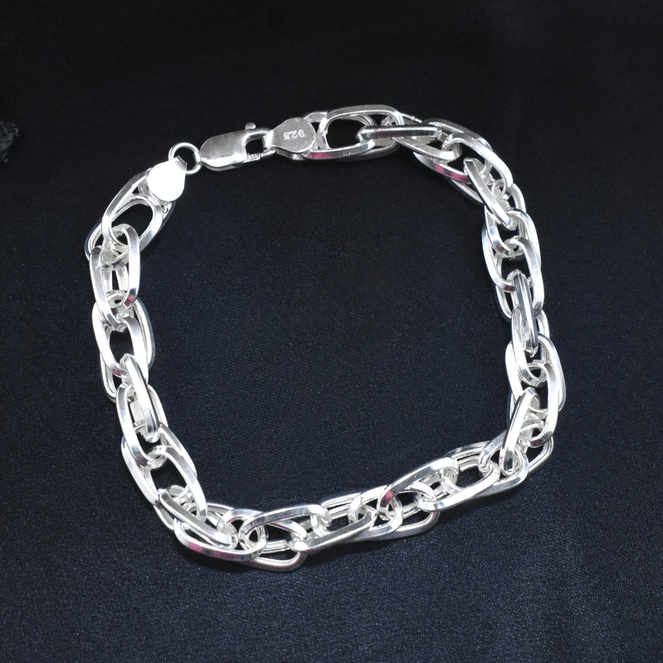 Heavy Oval-Link Sterling Silver Bracelet