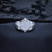 Compass Pave Round Signet Ring