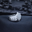 Compass Pave Round Signet Ring