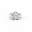 Compass Pave Round Signet Ring