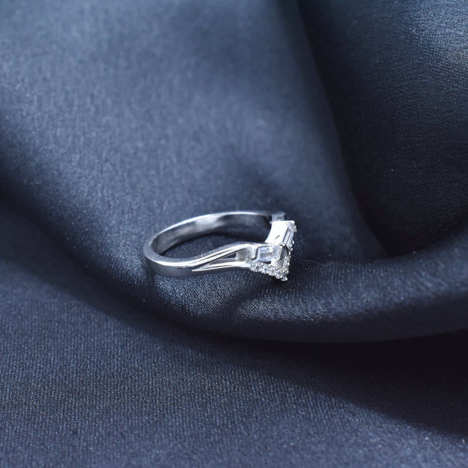 Silver Radiant Tip Ring