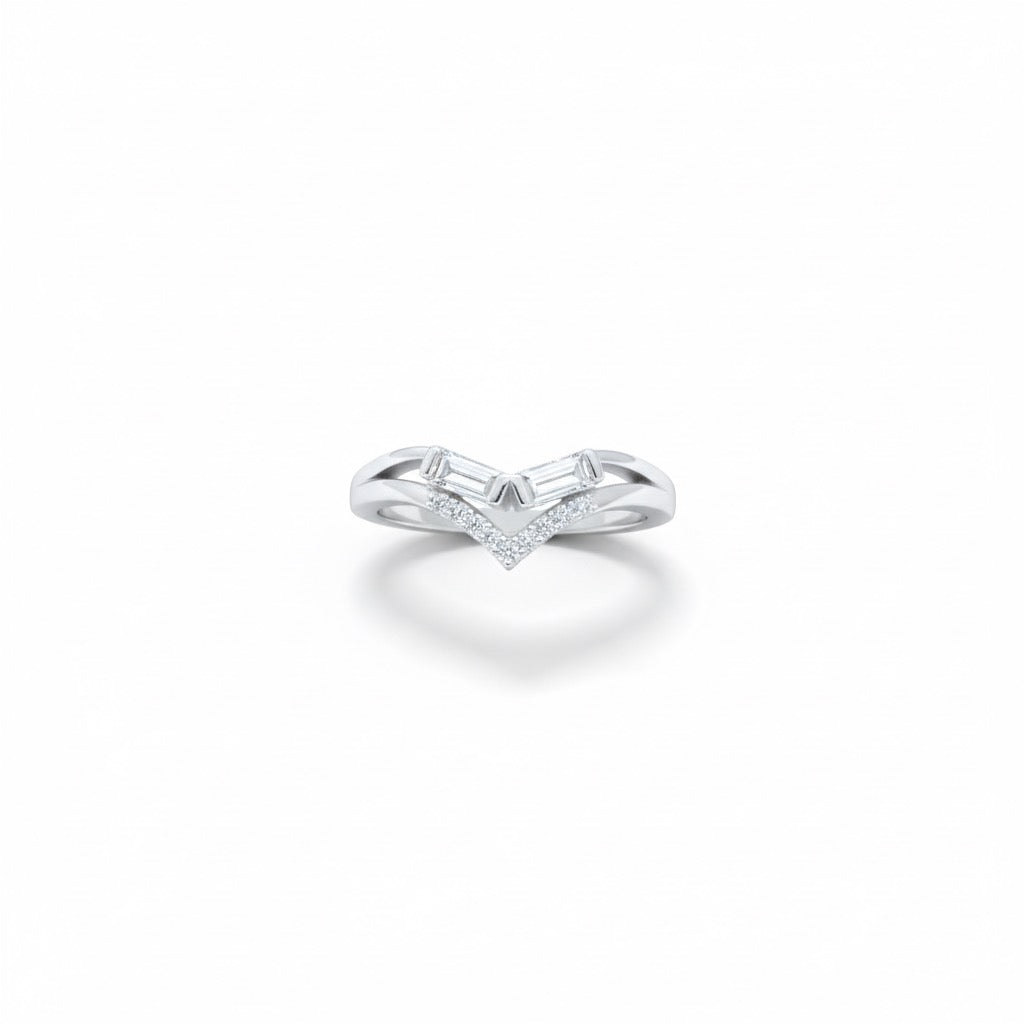 Baguette Diamond V Shape Ring