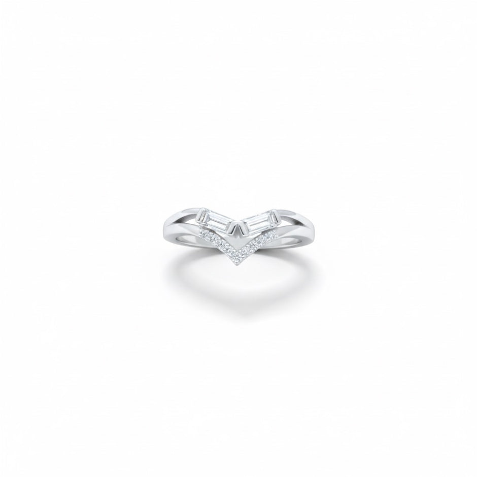 Baguette Diamond V Shape Ring