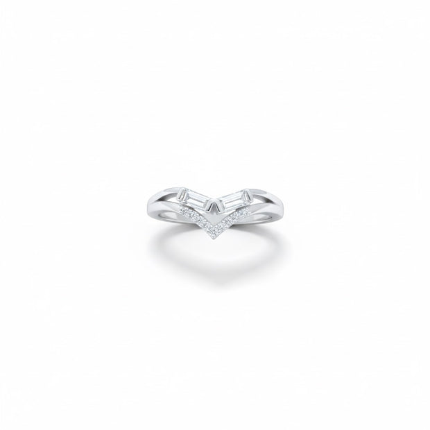 Baguette Diamond V Shape Ring