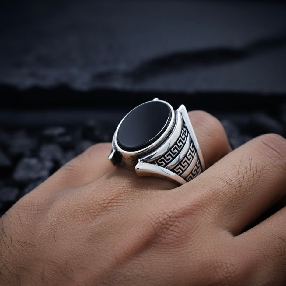 Antique Silver Grecian Frame Ring