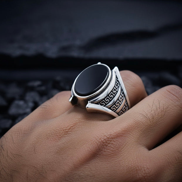 Antique Silver Grecian Frame Ring