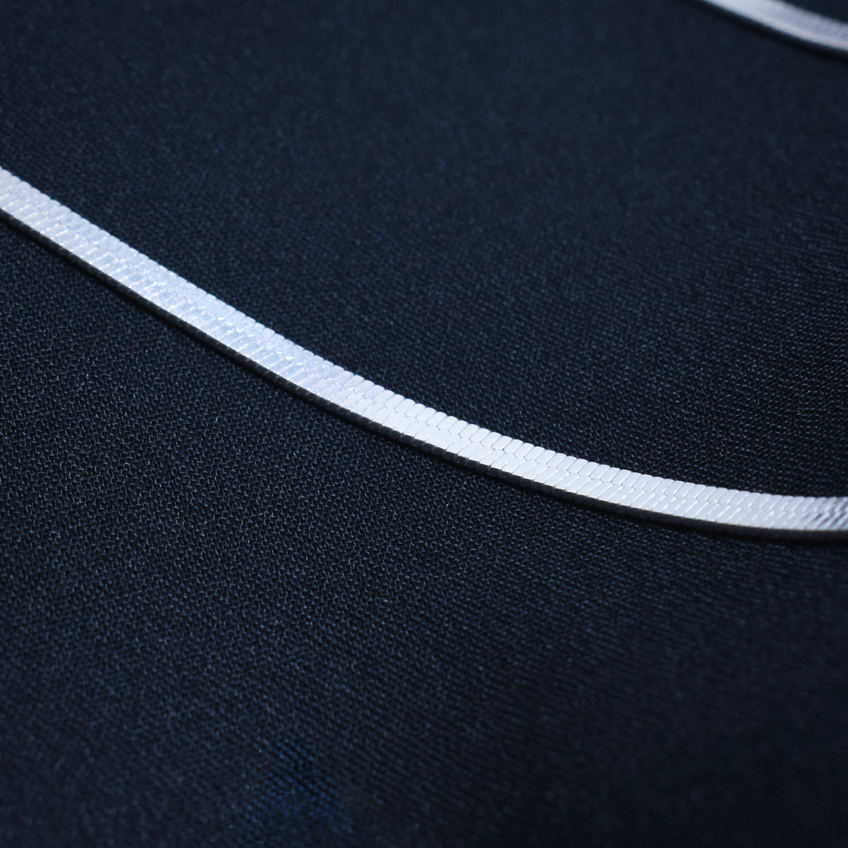 Flat Snake Chain Sterling Silver Anklet