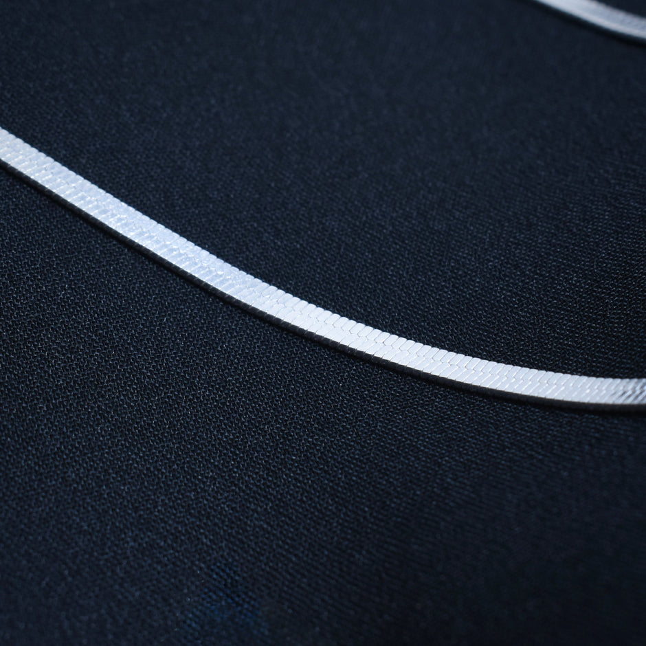 Flat Snake Chain Sterling Silver Anklet