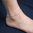 Minimalist Barrel Bead Sterling Silver Anklet