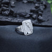 Silver Angular Dual-Texture Ring
