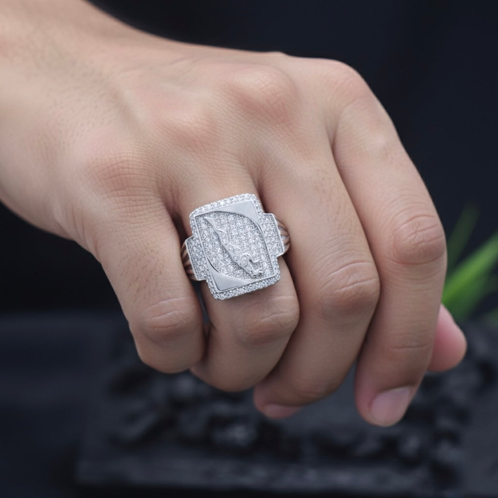 Silver Angular Dual-Texture Ring