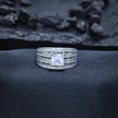 Square Solitaire Multi-Row Signet Ring
