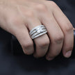 Square Solitaire Multi-Row Signet Ring
