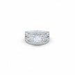 Square Solitaire Multi-Row Signet Ring