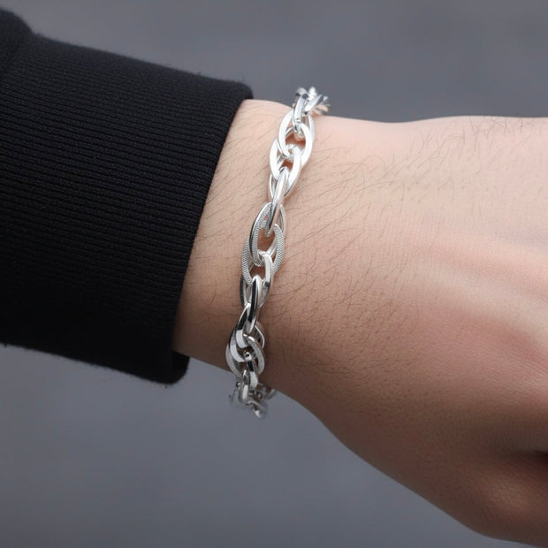 Triple Rope Weave Silver Bracelet