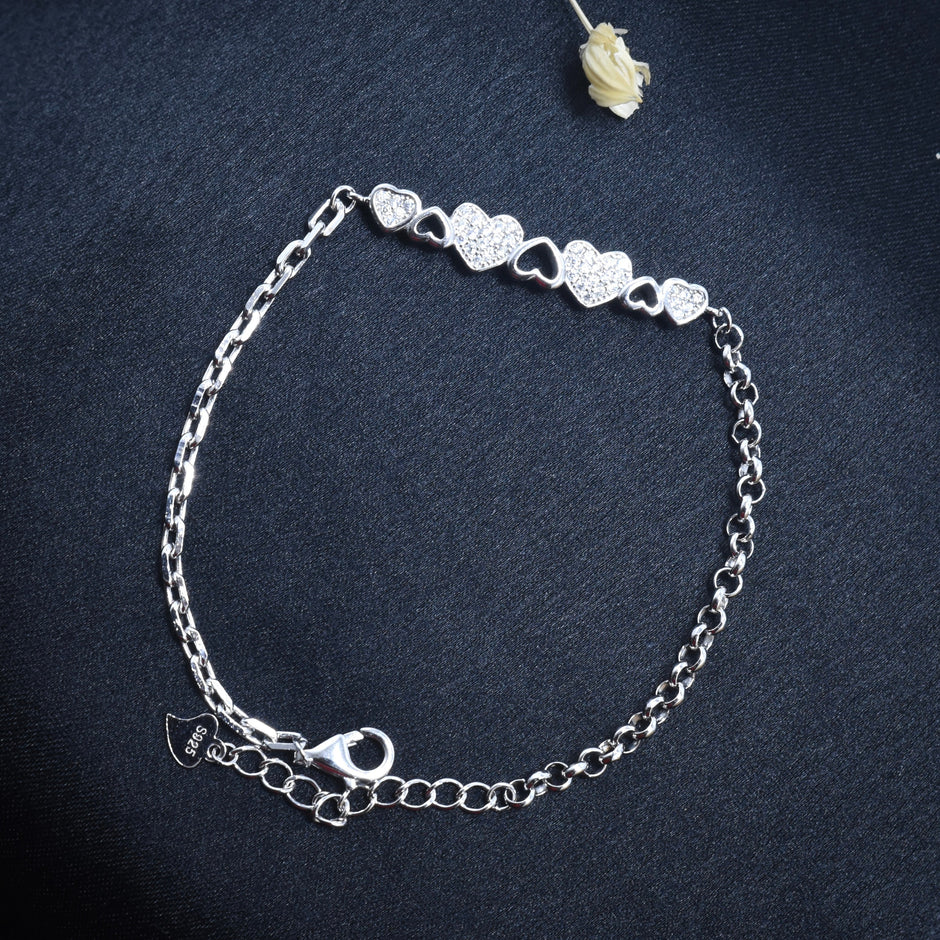 Mini Heart Silver Bracelet