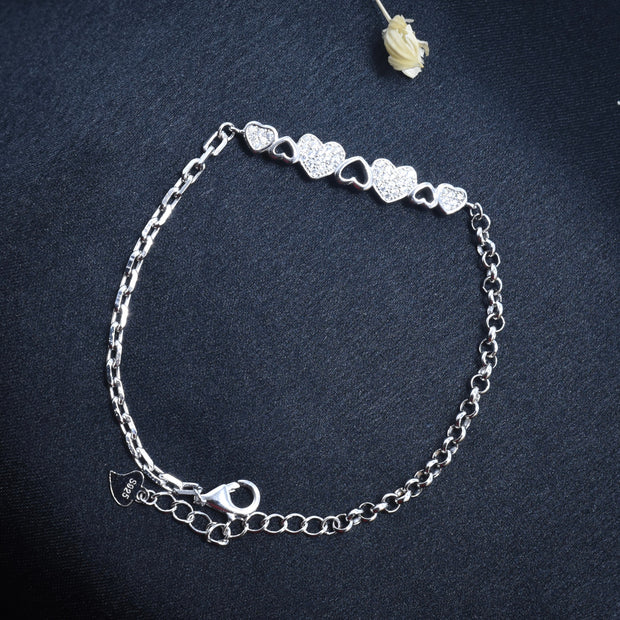 Mini Heart Silver Bracelet