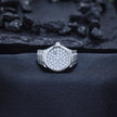 Round Pavé Diamond Style Silver Ring