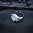 Circular Pave Watch-Link Signet Ring