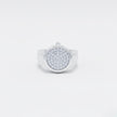 Round Pavé Diamond Style Silver Ring