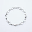 Long Oval Chain Silver Bracelet