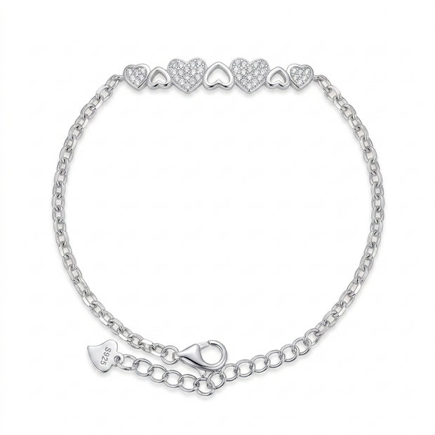 Pave Cluster Heart Bracelet