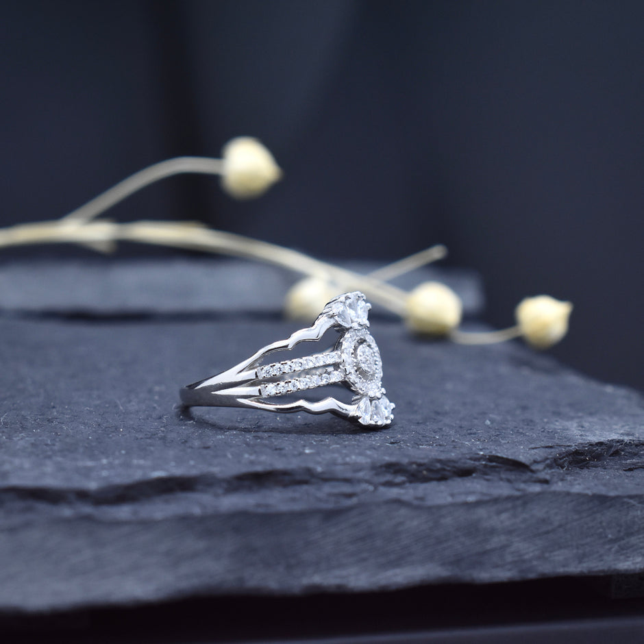 Silver Majestic Halo Ring