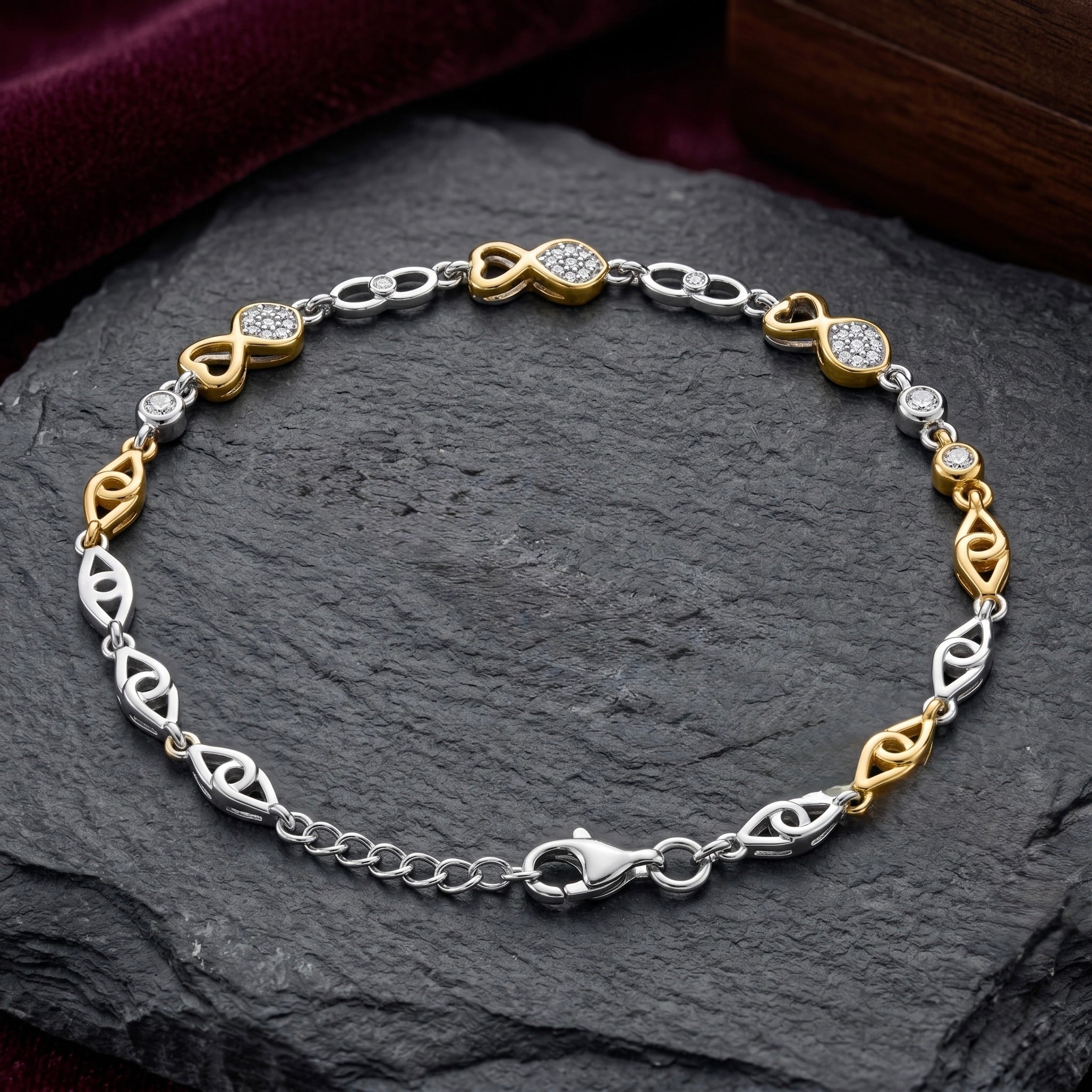 Two Tone Infinity Bracelet