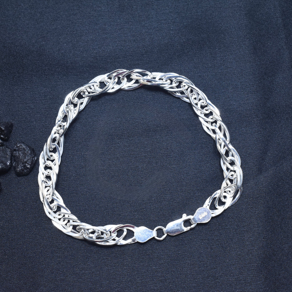 Twisted Rope Sterling Silver Bracelet