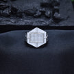 Hexagonal Pave Industrial Signet Ring