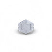 Silver Diamond Brick Frame Ring