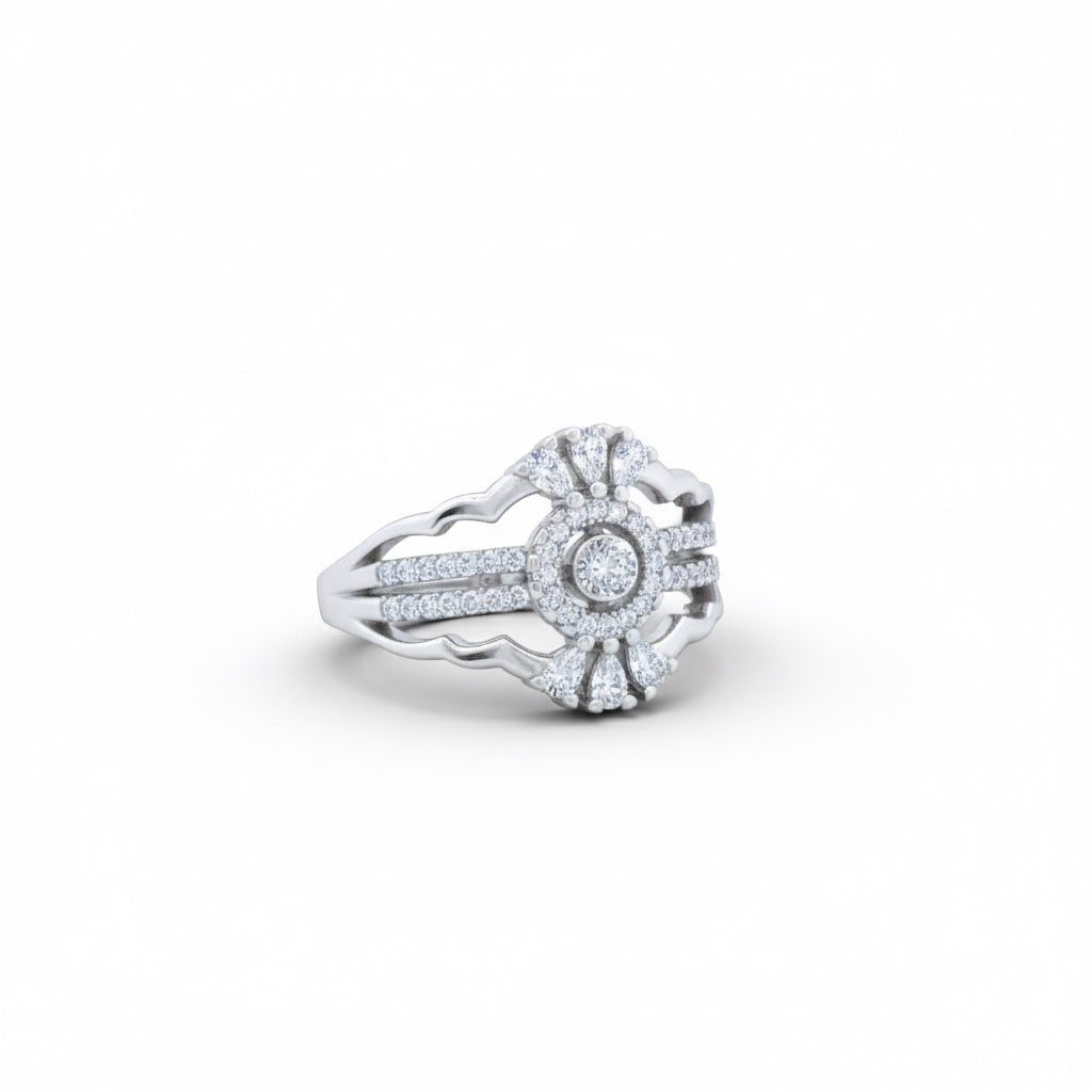 Silver Majestic Halo Ring