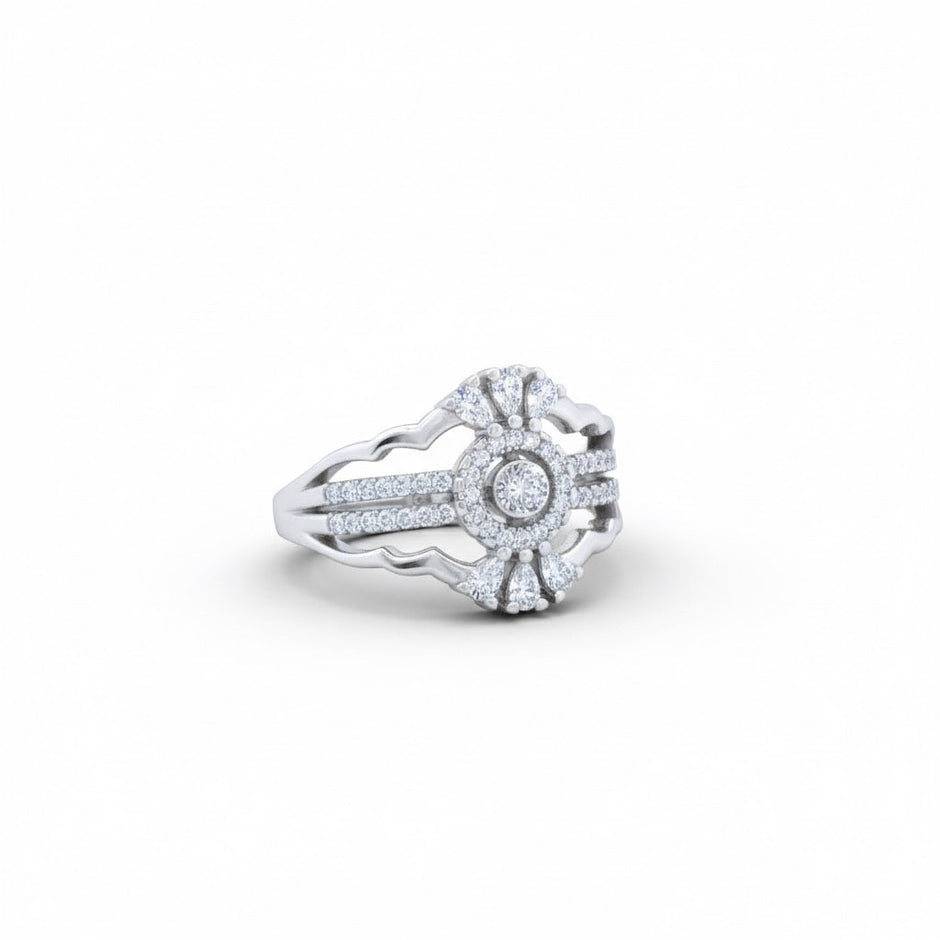 Silver Majestic Halo Ring