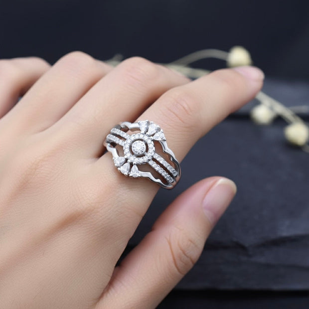 Silver Majestic Halo Ring