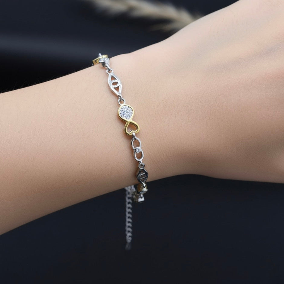 Heart Twist Silver Bracelet