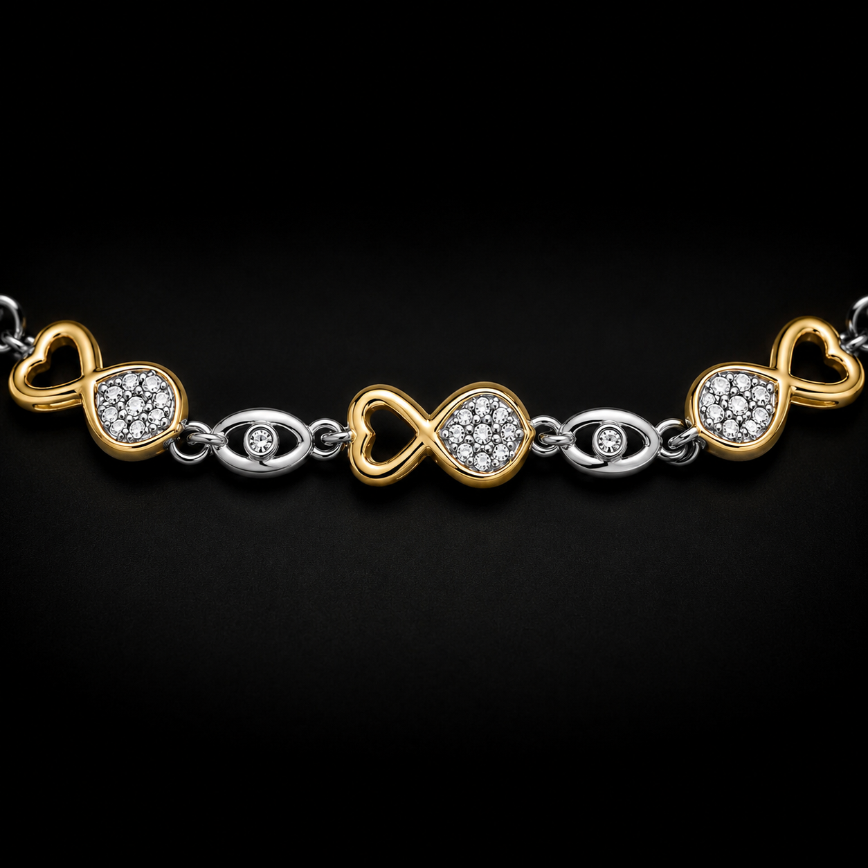 Two Tone Infinity Bracelet