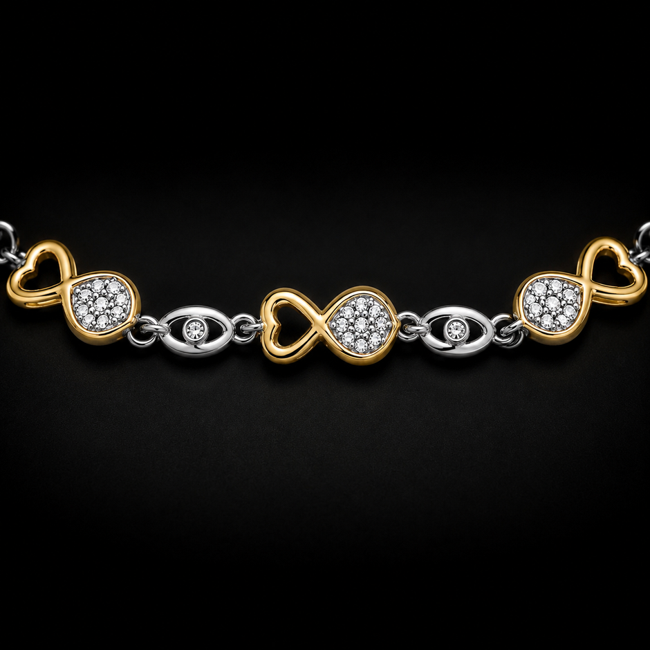 Two Tone Infinity Bracelet