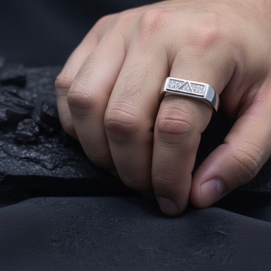 Silver Triangle Tip Ring