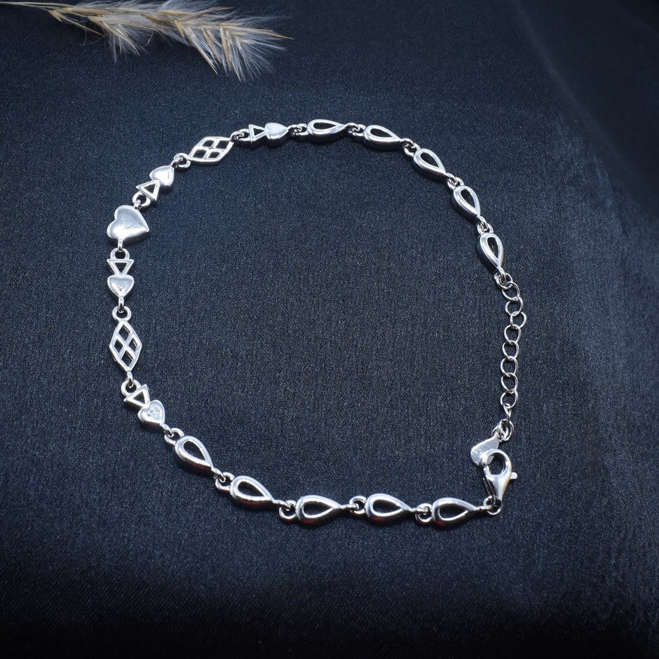 Elegant Multi-Shape Sterling Silver Bracelet