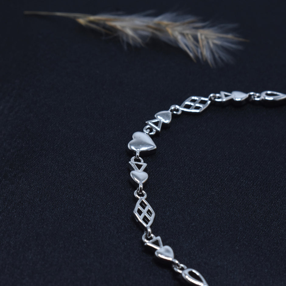 Elegant Multi-Shape Sterling Silver Bracelet