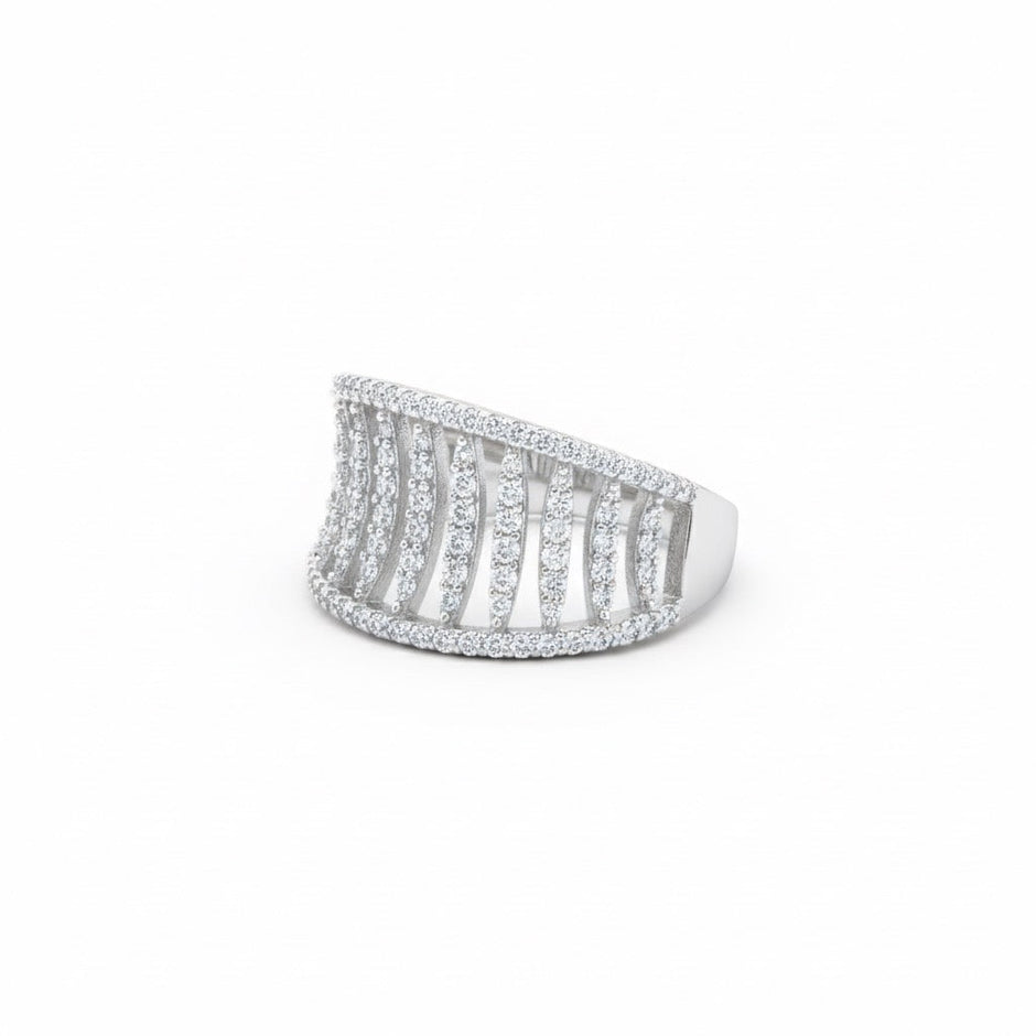 Silver Vertical Shine Ring