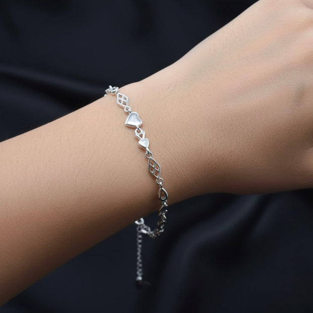 Elegant Multi-Shape Sterling Silver Bracelet