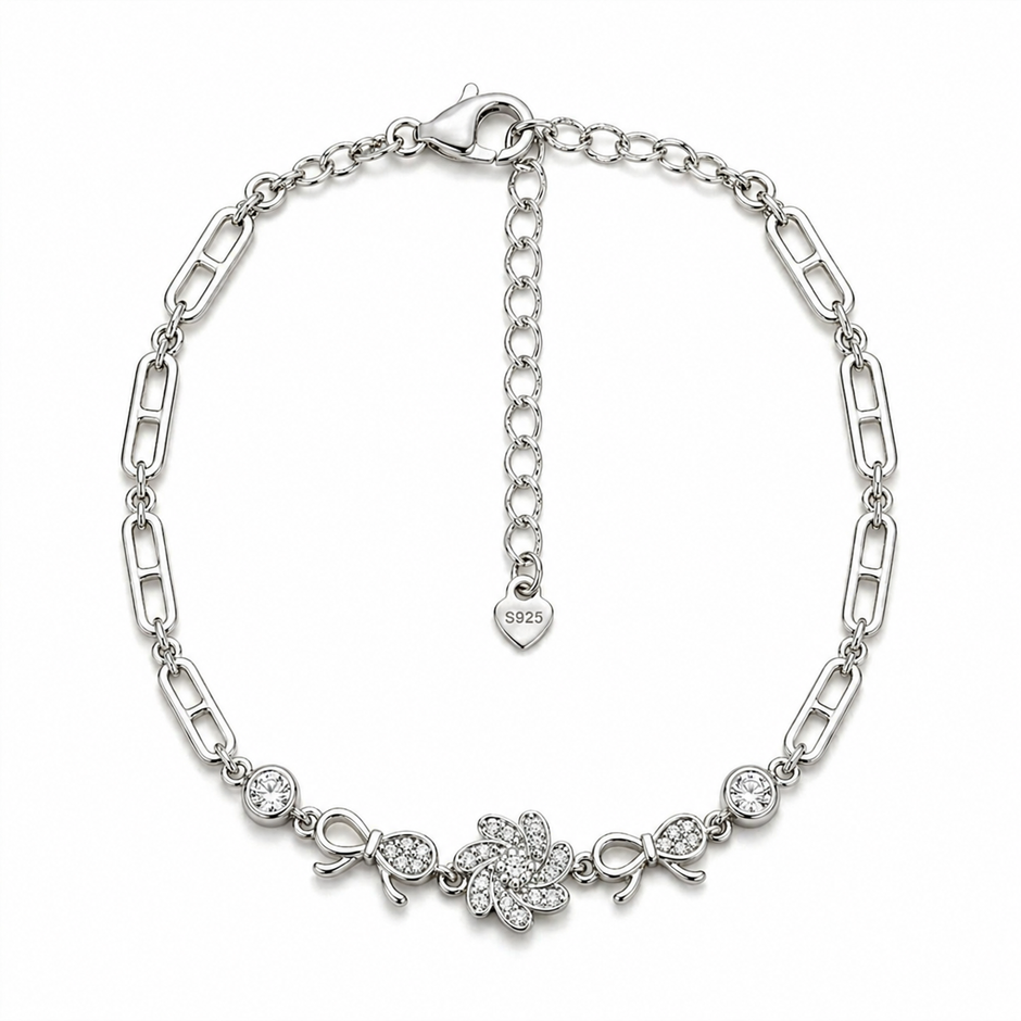 Blossom Bow Charm Bracelet