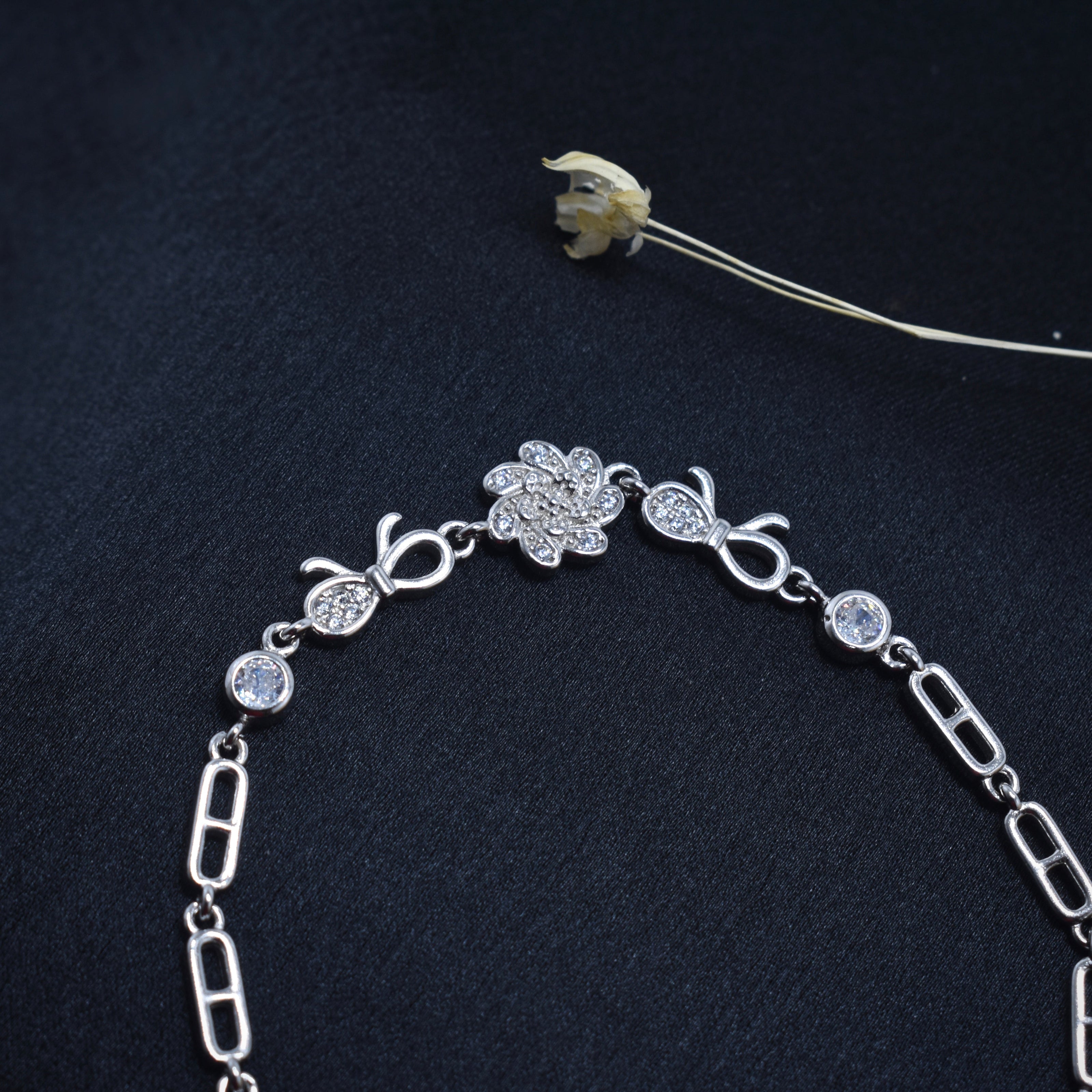 Floral Bloom Silver Bracelet