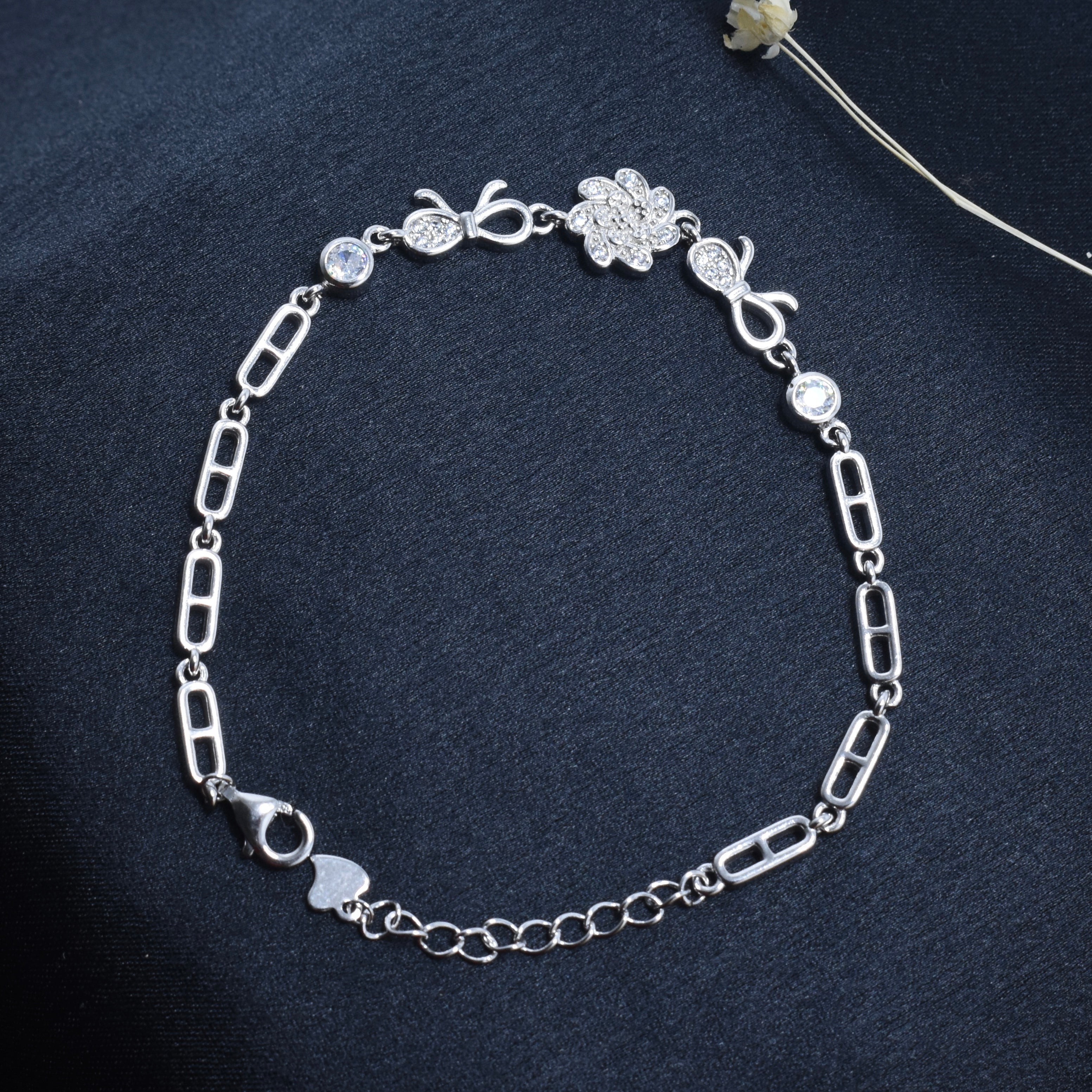 Floral Bloom Silver Bracelet