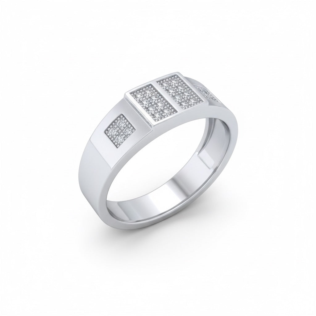 Grid-Pattern Statement Ring