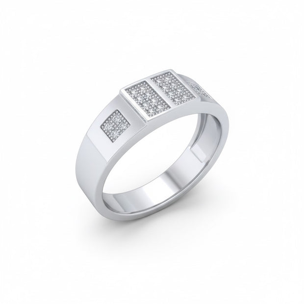 Grid-Pattern Statement Ring